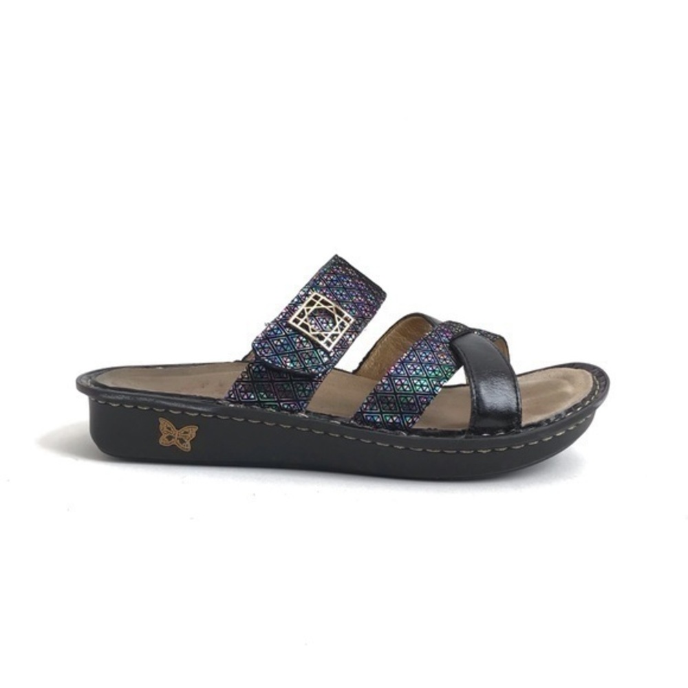 Alegria Iridescent Purple Teal Black Victoriah Diamonds Forever Sandals Size 40